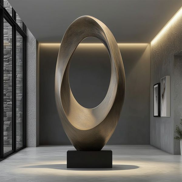 Large Indoor Circular Cast Bronze Sculpture Customized For Modern Lobby