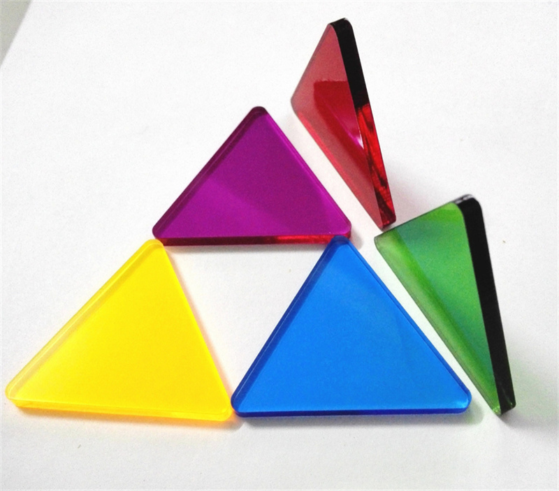 Colorful Acrylic Equilateral Triangle Tiles Kids Educational Geometry Cognitive Toy