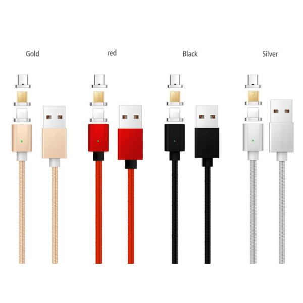 Fast Charging USB Data Cable , 3 In 1 Magnetic Cable For Micro USB / Light - Ning / Type C