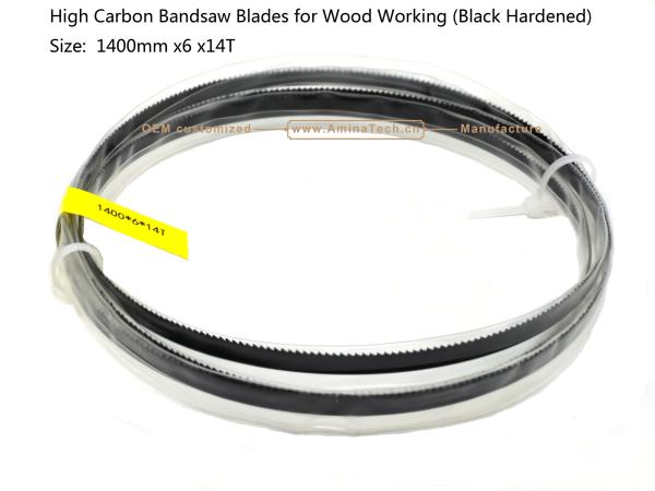 Aminatech High Carbon Bandsaw Blades for Wood Working (Black Hardened) Size:  1400/1425mm X6 X14T