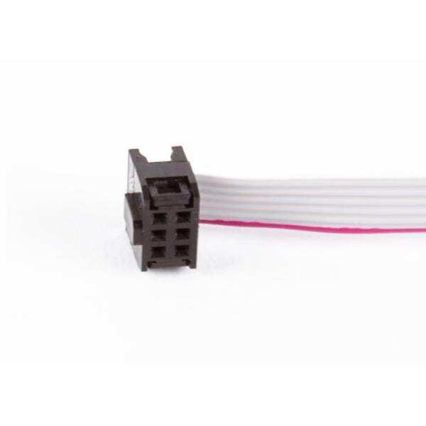 2x3p 6- Conductor Flat Ribbon Cable Assembly With Strain Relief Female Idc Connector