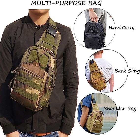 Tactical Shoulder Sling Bag Small Outdoor Chest Pack For Men Traveling, Trekking, Camping, Rover Sling Daypack