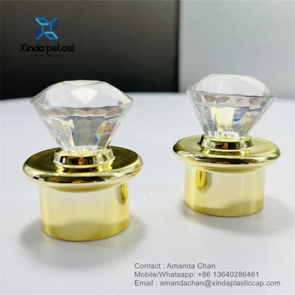 Luxury custom Gold PP Plastic Lid Perfume Bottle Screw Cap For Cosmetic Bottles