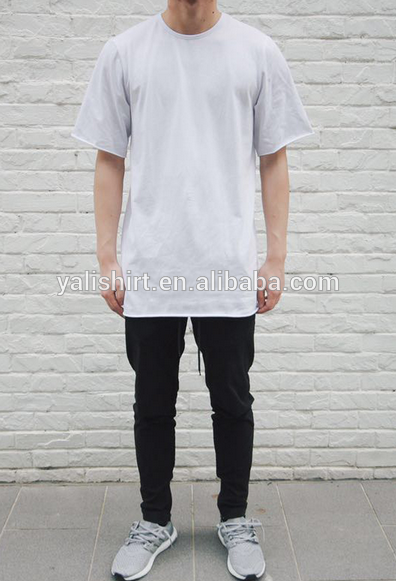 Fashion Plain Premium T Shirts Raw Hem Essential