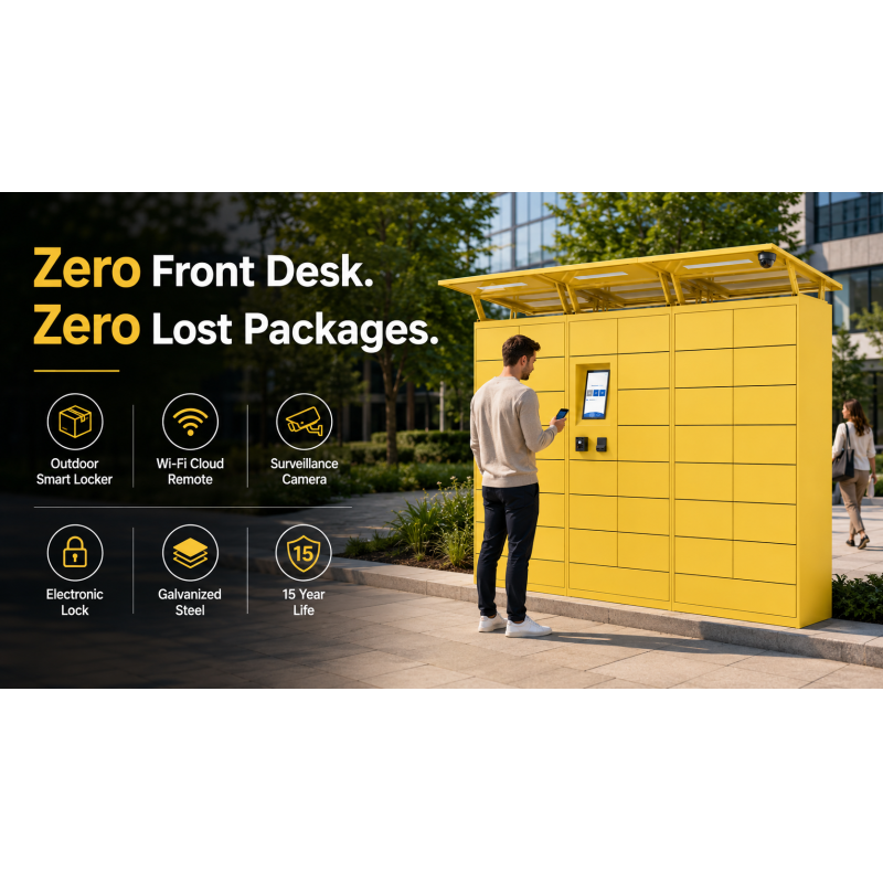 Winnsen 24/7 Outdoor Smart Parcel Locker with Galvanized Steel and Integrated Camera for Office Park