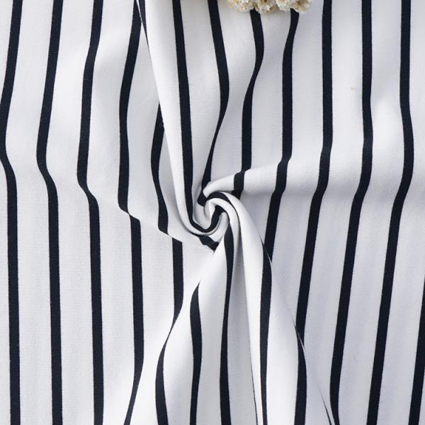 Twill Knitted Organic Terry Fabric , 40S Lycra Cotton Striped Fabric