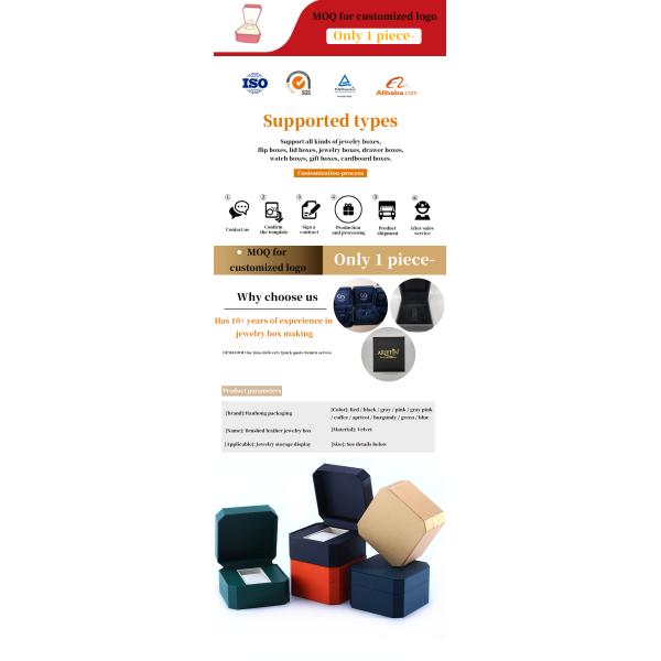 Octagonal Sleek Luxury Leather Watch Box With Soft Velvet Lining For Gift