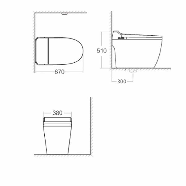 S Trap Bathroom Modern Toilets 380x670x510mm Tankless Toilets With Bidet