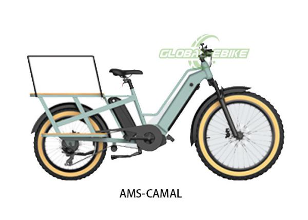 Green Lithium Battery ebike cargo bike With Shimano 7 Speed Derailleur LED Big Light