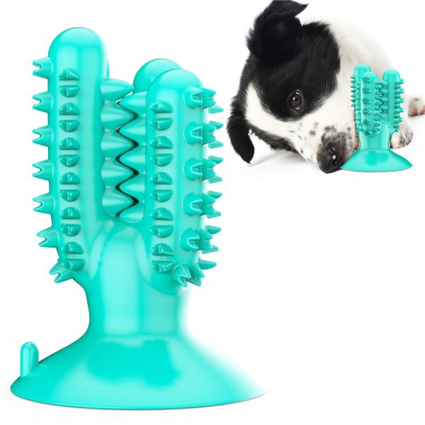 High Quality Dog Chew Toys Cactus Shape Dog Toothbrush Pet Suction Cup Toys For Pet
