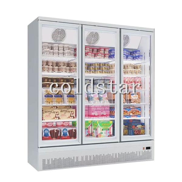 Ruibei 3 Glass Doors Supermarket Upright Ice Cream Popsicle Freezer
