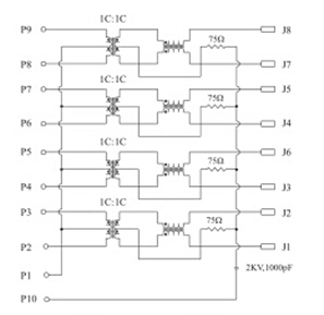 10 / 100 / 1000 Base - T  RJ45 Jack Integrated Magnetic Connector Modules