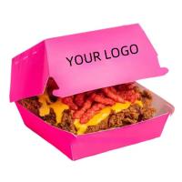 Papeterie Kraft écologique Boîte à hamburgers Dossiers personnalisables Boîte à enveloppes en type éponge pour emballage jetable de restauration rapide