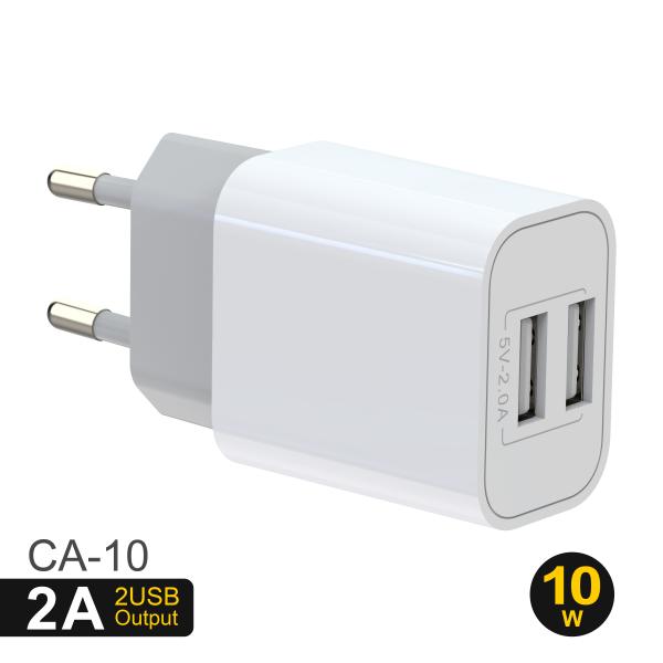 PC Fireproof European USB Wall Charger 100VAC Travel Power Adapter