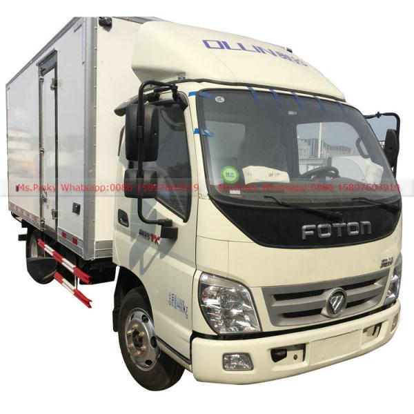Mini Foton Refrigerated Box Truck Reefer Van Truck With 103HP Petrol Gasoline Engine