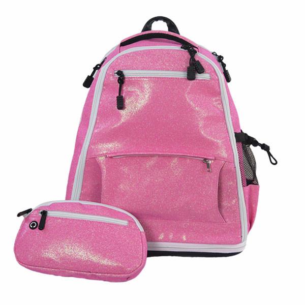 Saco cor-de-rosa elegante do Cheerleading da faísca do brilho com suportes de garrafa de água