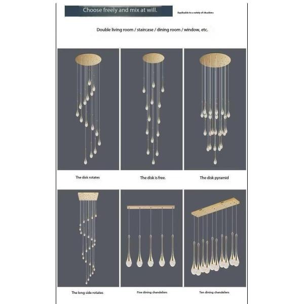 Internet Célébrité Lustre à petite taille Éclairage élégant pour le salon du Penthouse