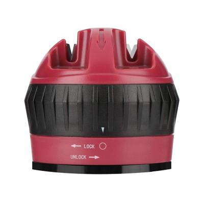 Red Black Plastic Knife Sharpener With Suction Cup For Housewife