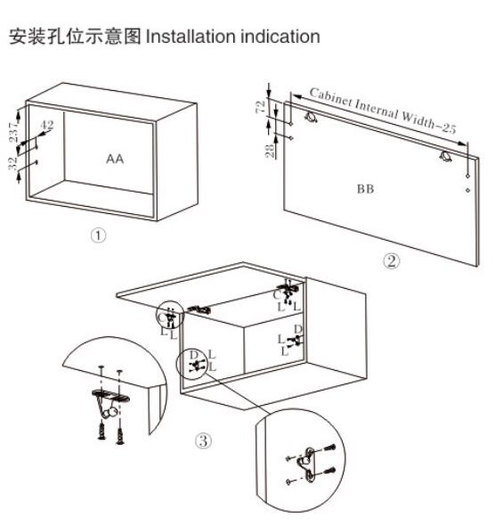 Покрашенное брызгами оборудование поддержки крышки шкафа для вверх - поворачивая деревянной двери