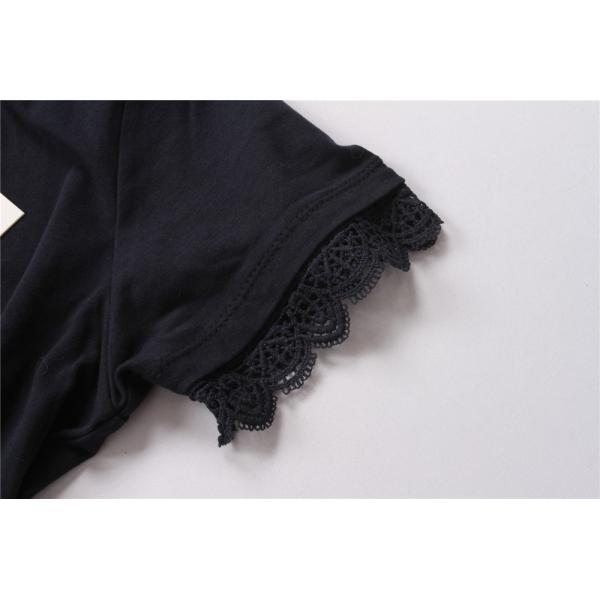 Stockpapa Navy Ladies Dress Clothing Navy Short Sleeve Dress With Lace Motifs