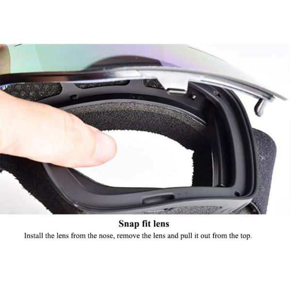 Applicable Scene Customized Anti-fog UV400 Frameless Magnetic Ski Goggles for Skiing