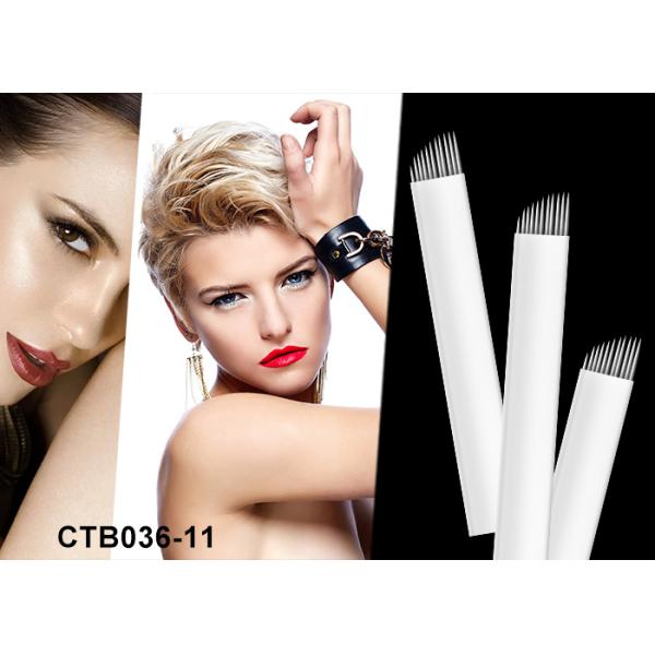 White 0.18mm Microblading Needle Flexible Blade For Eyebrow Tattoo