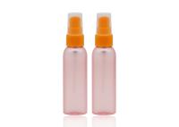 As garrafas plásticas recarregávéis matte do pulverizador 60ml do rosa 18mm com névoa fina alaranjada bombeiam