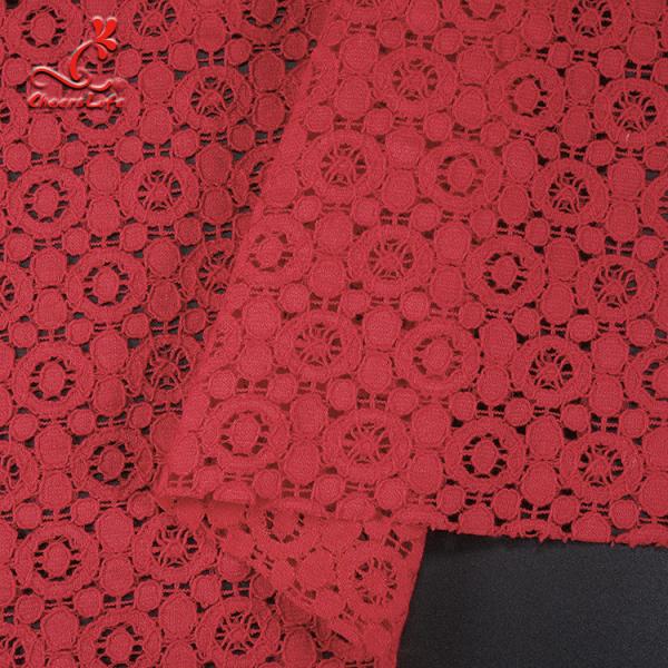Ткань шнурка оптового нового дизайна африканская французская красная для одежды