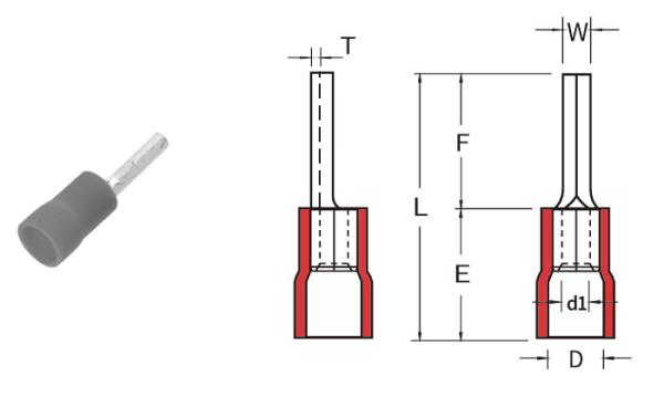 PIN Terminals Barrel Type Terminals PVC Materials With Half High Insulation Easy Entry Insulated Single Crimp Terminal