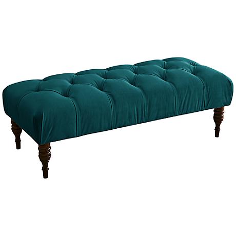 Indoor Ottoman Bench Upholstered Velvet Pink Red Green