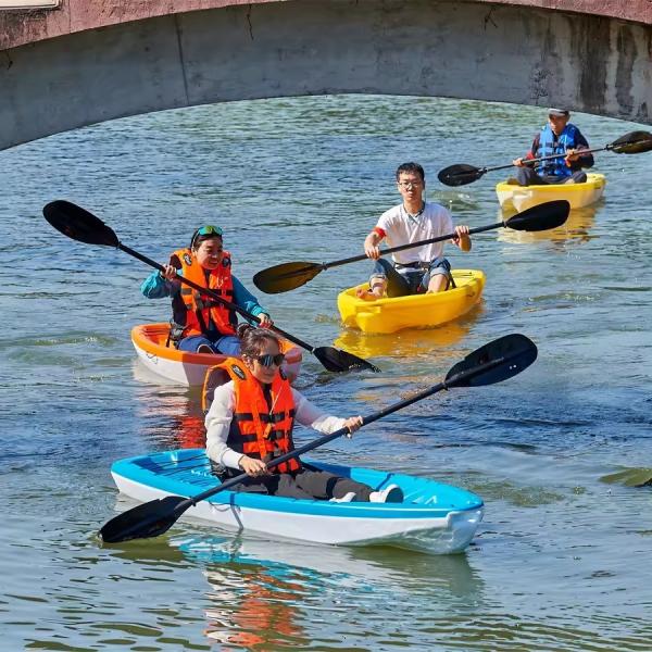 Wholesale cheap single sit on top HDPE blow molded plastic fishing kayak with factory price