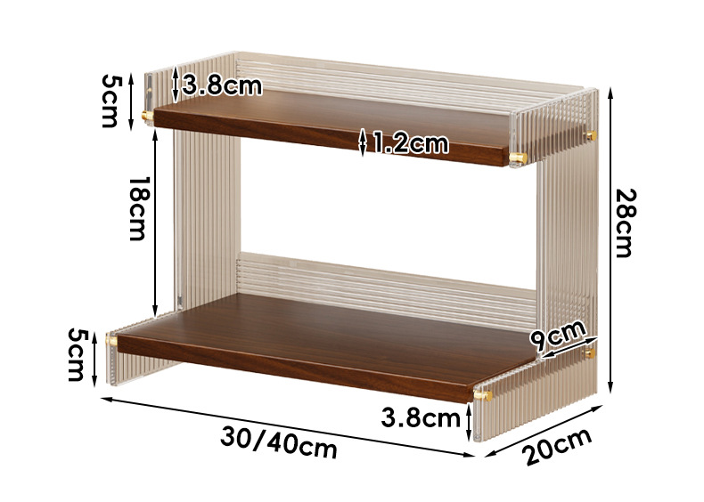 Factory Wholesale Multi-Purpose Minimalist Coffee Cup Storage Cabinet Acrylic Double Desktop Cup Storage Rack