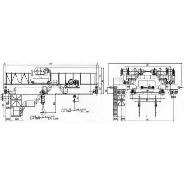 10T высокая температура крана отливки надземного крана луча пяди 28M двойная
