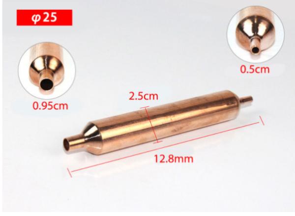componentes de solda do permutador de calor 7g, comprimento do secador 160mm do filtro do congelador de refrigerador
