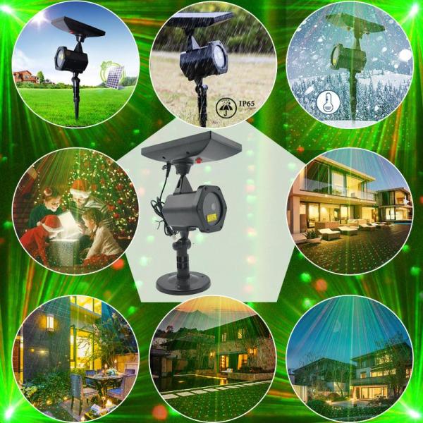 Garden Patio Tree Building Solar Powered Laser Lamp with Changeable Projector Lights