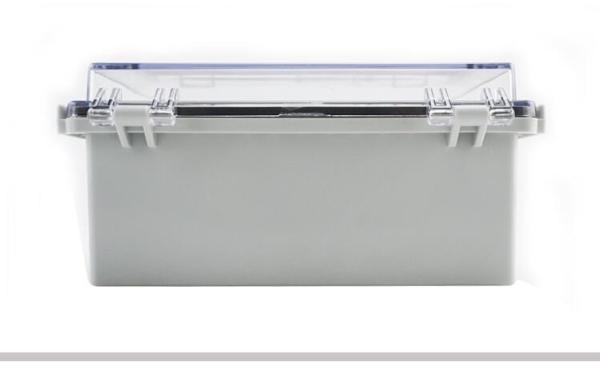 210x160x100mm / 8.26x6.30x3.93 IP65 ABS Plastic Enclosure with Hinged Cover in Transparent