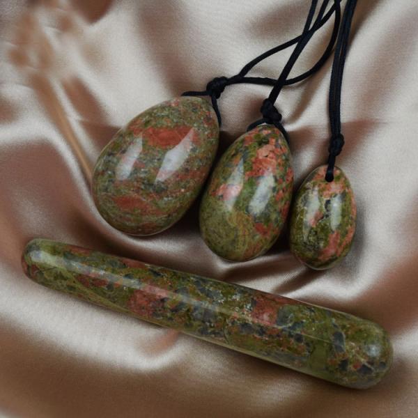 Natural Quartz Crystal Nephrite Jade Yoni Egg Set for Women Class I Vaginal Massage 4Pcs