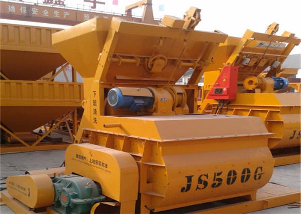 Electric Dual - Axial Forced 500L Cement Concrete Mixer Machine With 25 M3 / H Productivity