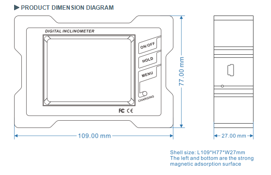 USB уклономера цифров оси 100Hz 70C 2