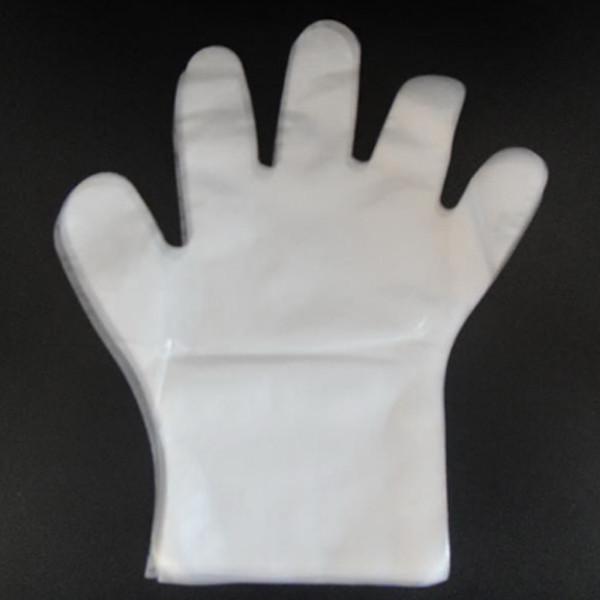 Transparent Disposable Plastic Gloves For Catering Industry Pure Color Pattern
