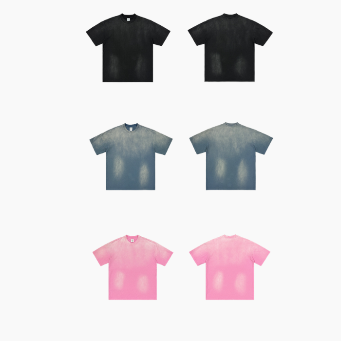 Men’s Vintage Washed Cotton T-Shirt 270GSM Oversized High Street Casual Tee