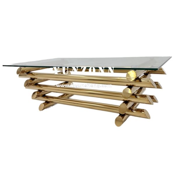 Modern Luxury Rectangular Coffee Table New Design Glass Furniture for Home and Wedding Hotels