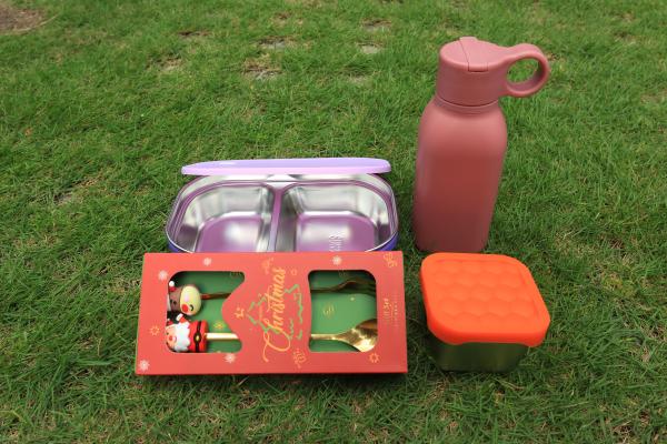 Premium Stainless Steel & Silicone Lunch Set For Kids And Families – 4-in-1 Combo With Bento Box, Bottle, Snack Cup, And Animal Cutlery Wholesale