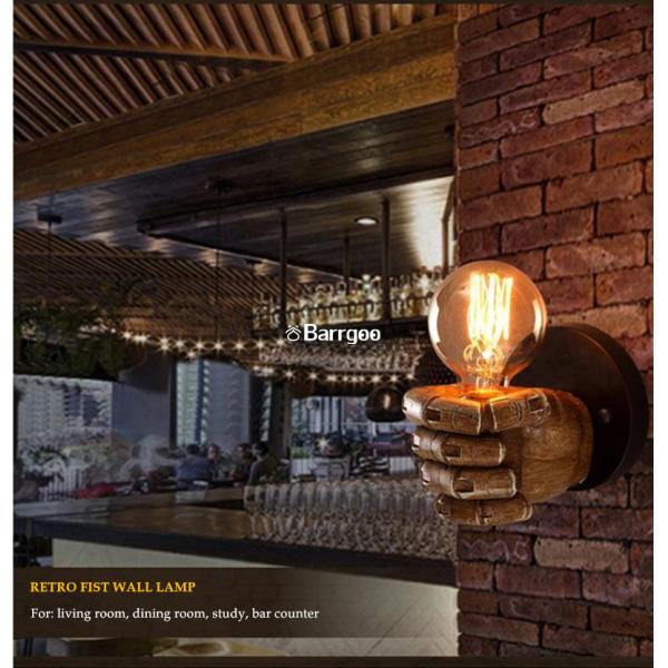 Fist Shape Bedroom Loft Indoor LED Wall Lights Sconce LED Edison Style Home Lighting