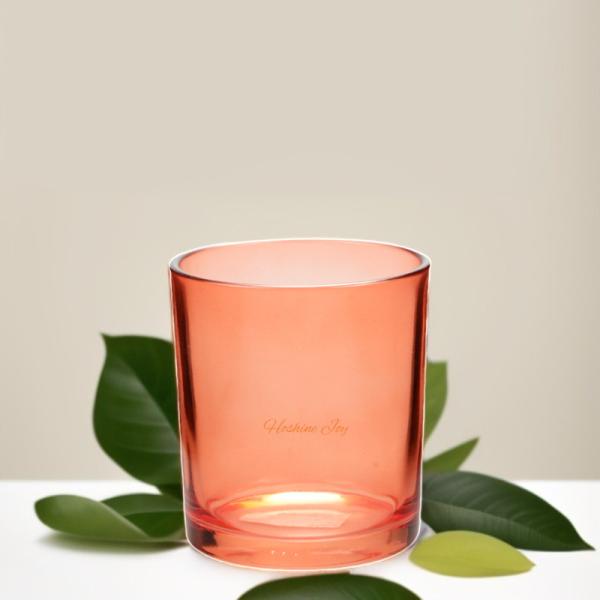 Jarros de velas de vidro de cor laranja para fazer velas 4 polegadas personalizadas