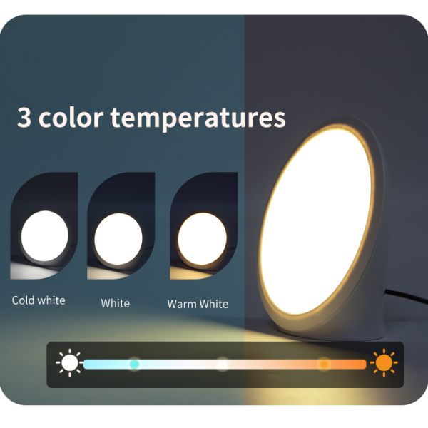 ABS Lamp Body Material LED Light Therapy Lamp Mood Adjustment Anxiety Relief Sleep Improvement 3000 6500K Color Temperature