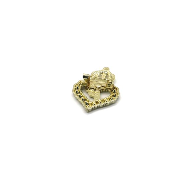 2.5×1.7cm Crystal Cufflinks For Mens Hollowed Out Heart Crown Diamond Inlaid
