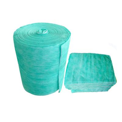 Synthetic Fiber Pocket Filter Media , Green Non Woven Bag Air Filters