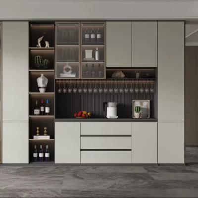 Modern Italian Nordic Wooden Wine Cabinet Design Glass Bar Living Room Furniture Wine Cooler