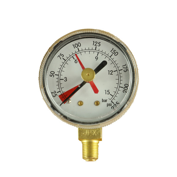 0-400bar Standard Pressure Gauge 1/8 Npt Manometer With Adjustable Red Pointer